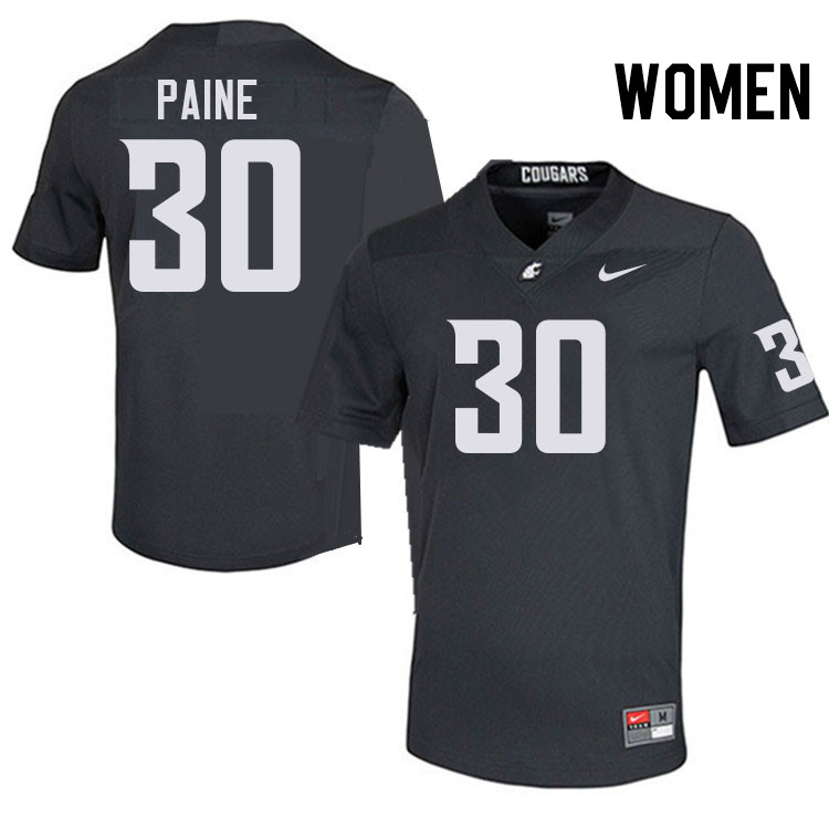 Women #30 Dylan Paine Washington State Cougars College Football Jerseys Stitched-Charcoal